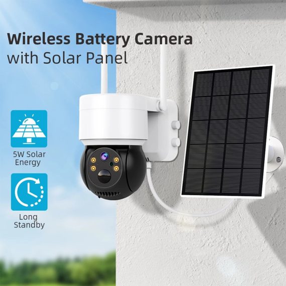 360 Wireless Security Camera Ptz Wifi Ip Solar Powered En