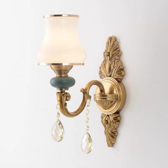 Ceramic Crystal Wall Sconce for Living Room Bedroom