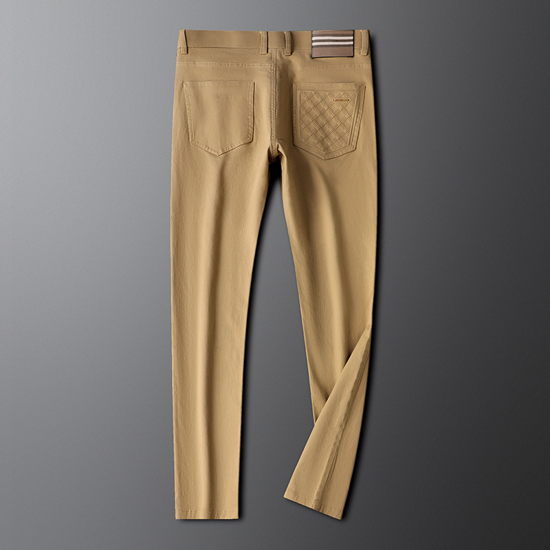 Light-Luxury Slim-Fit Straight-Leg Cotton Breathable Mens