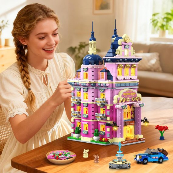 Estate House Building Set with Lights, 3 Style Pinkspire