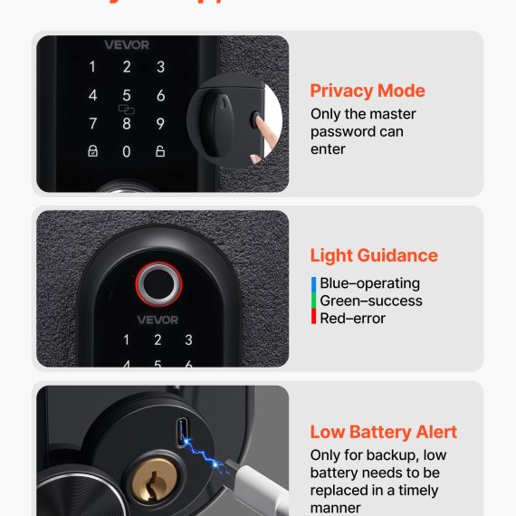 Fingerprint Door Lock Set, Electronic Biometric Deadbolt