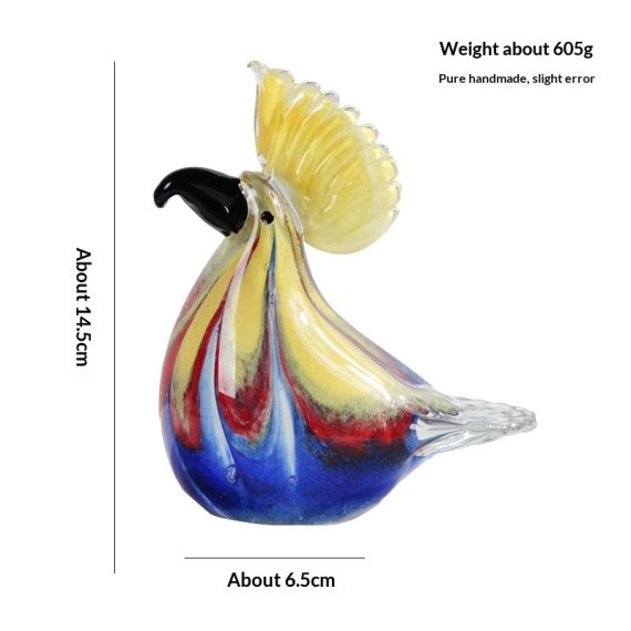 Coo Coo Chicken Parrot Glass Crystal Ornament