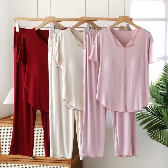 Modal Short-Sleeve Pants Set Suitable for Both Home Wear