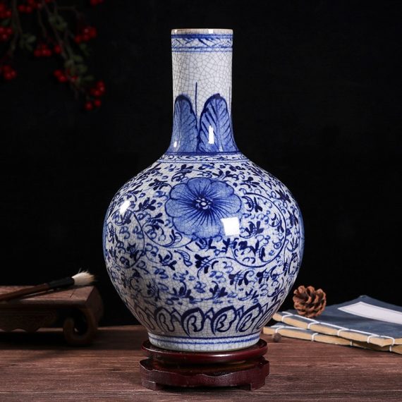 Blue-And-White Porcelain Vase Home Living Room Decoration
