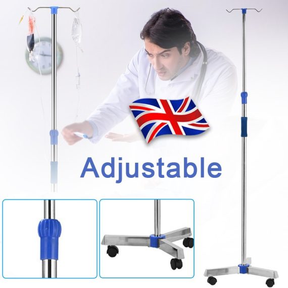 Adjustable Iv Pole Stainless Steel Iv Drip Stand with Whe