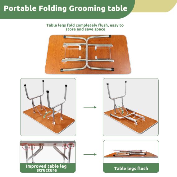 36 Inch Foldable Dog Grooming Table for Home with Adjusta