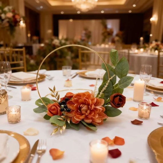 Artificial Floral Hoop Decor for Weddings, Parties & Home
