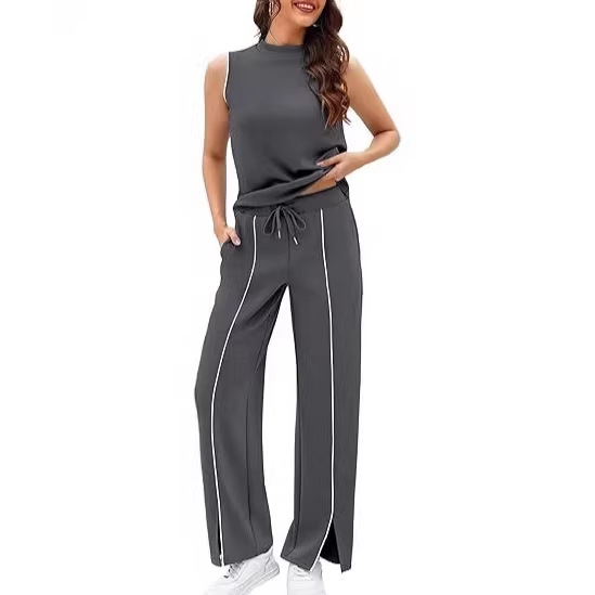 Sleeveless Tank Top and Wide-Leg Pants Two-Piece Womens