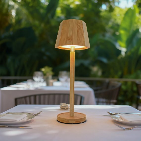Bamboo Carved Table Lamp - Leonard & Hazel