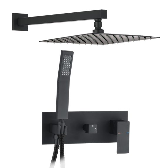 Shower System, Brass Matte Black Shower Faucet Set Shower