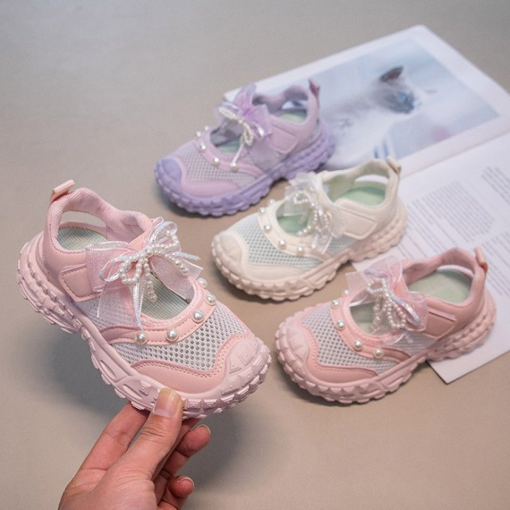 Summer Girls Hollow Single Mesh Sports Sandals, Fashion