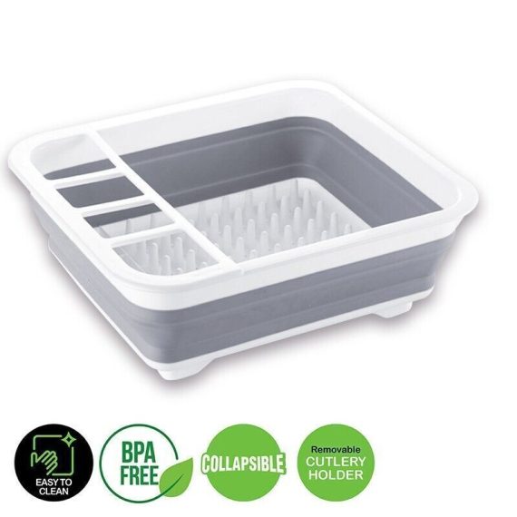 Home Master Collapsible Dish Drainer Small Spaces Camping