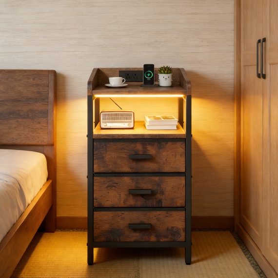 Nightstand Vintage Bed - Leonard & Hazel