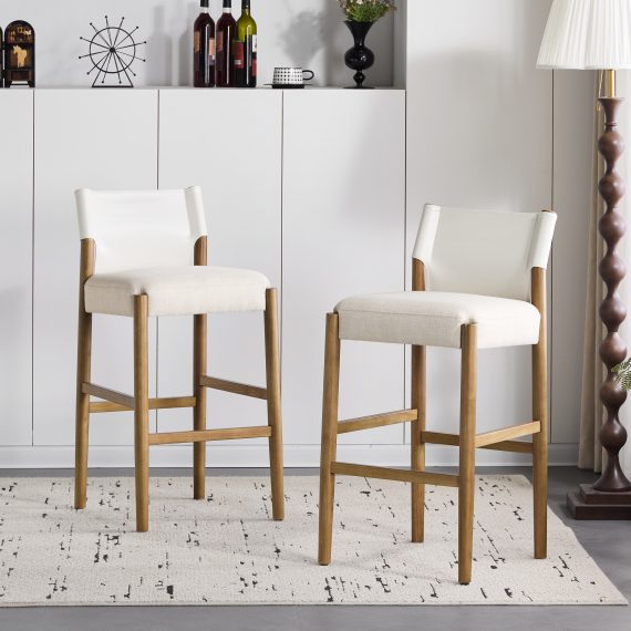 Solid Wood Bar Stool - Leonard & Hazel