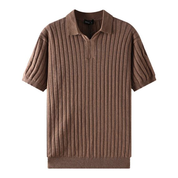 Light-Luxury High-End Polo Knit with a Notched Collar