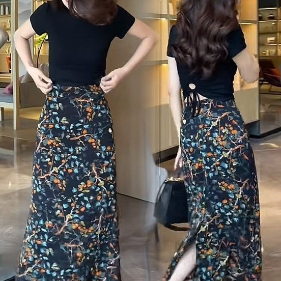 Floral Print Skirt - Leonard & Hazel