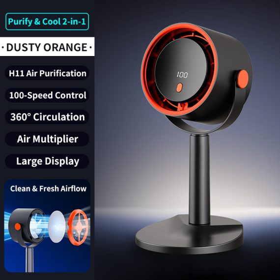 Forest Style Desktop Fan, Usb Rechargeable Quiet Portable